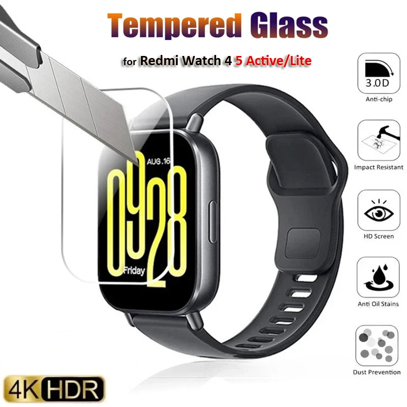 Tempered Glass Screen Protector For Xiaomi Redmi Watch 5 Active/Lite Accessories Protector Anti-Scratch For Redmi Watch 4 Glass