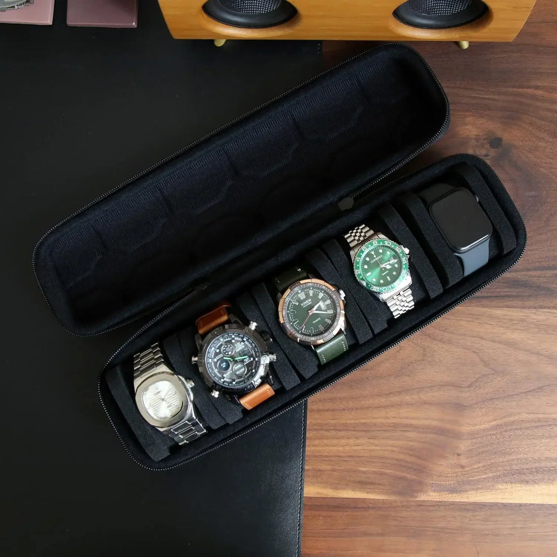 Watch Box Organizer For Men or Women,Watch Travel Case Portable Storage Watch Display Holder for Wristwatches and Smart Watches