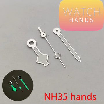 Watch hands Accessories  NH35 NH36 NH38 NH34 NH38 NH39 NH70 Movement Watch Needle Snow Hand Green streamer Retro NH35 Hands