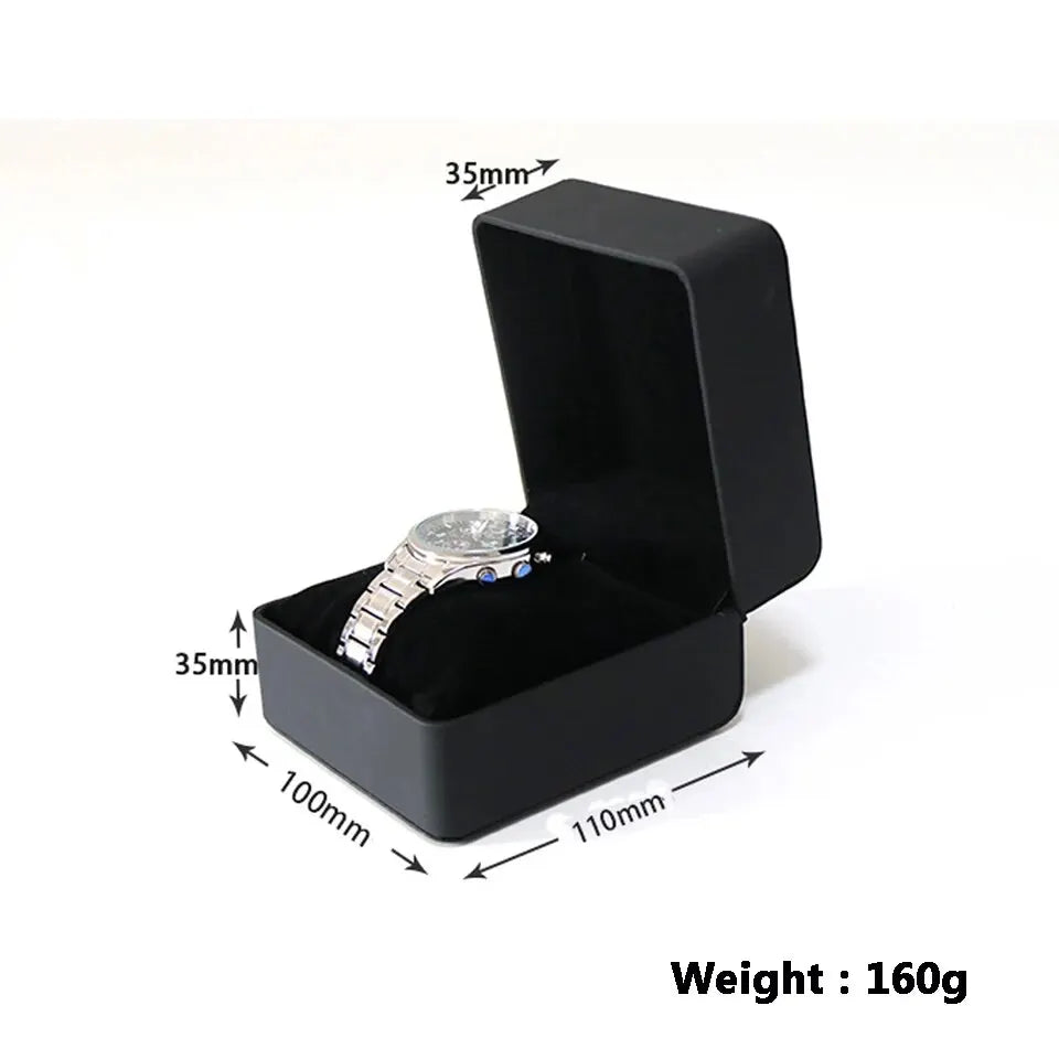 Single Watch Gift Box with Pillow PU Leather Wristwatch Display Case Organizer for Men