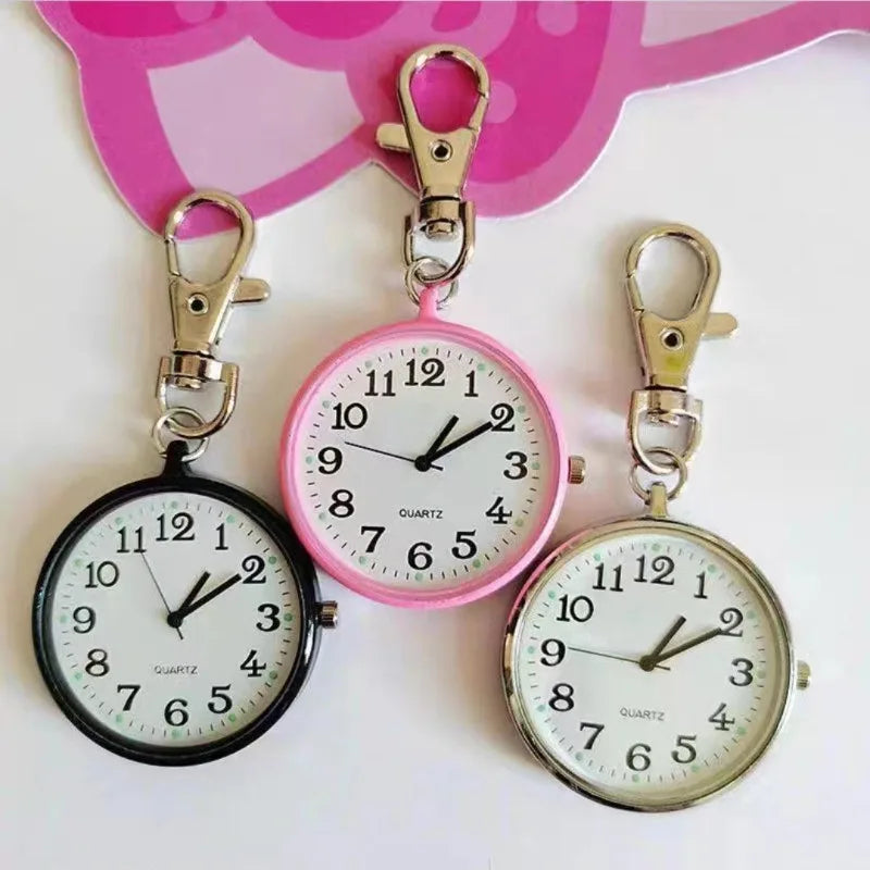 New Tiny Cute Quartz Pocket Watch with Keyring Men Women Quartz Watch for Nurses Doctors Students Minimalist Watches Child Gift