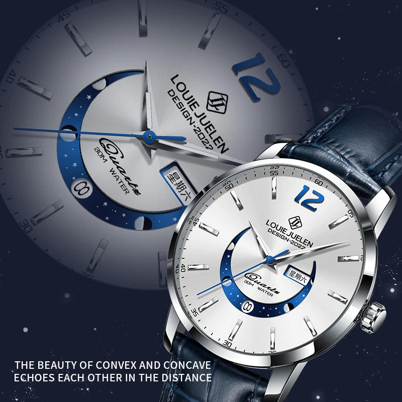 Men's Watches Top Brand Luxury Men Wrist Watch Leather Quartz Watch Sports Waterproof Male Clock Relogio Masculino+Box 2024 New