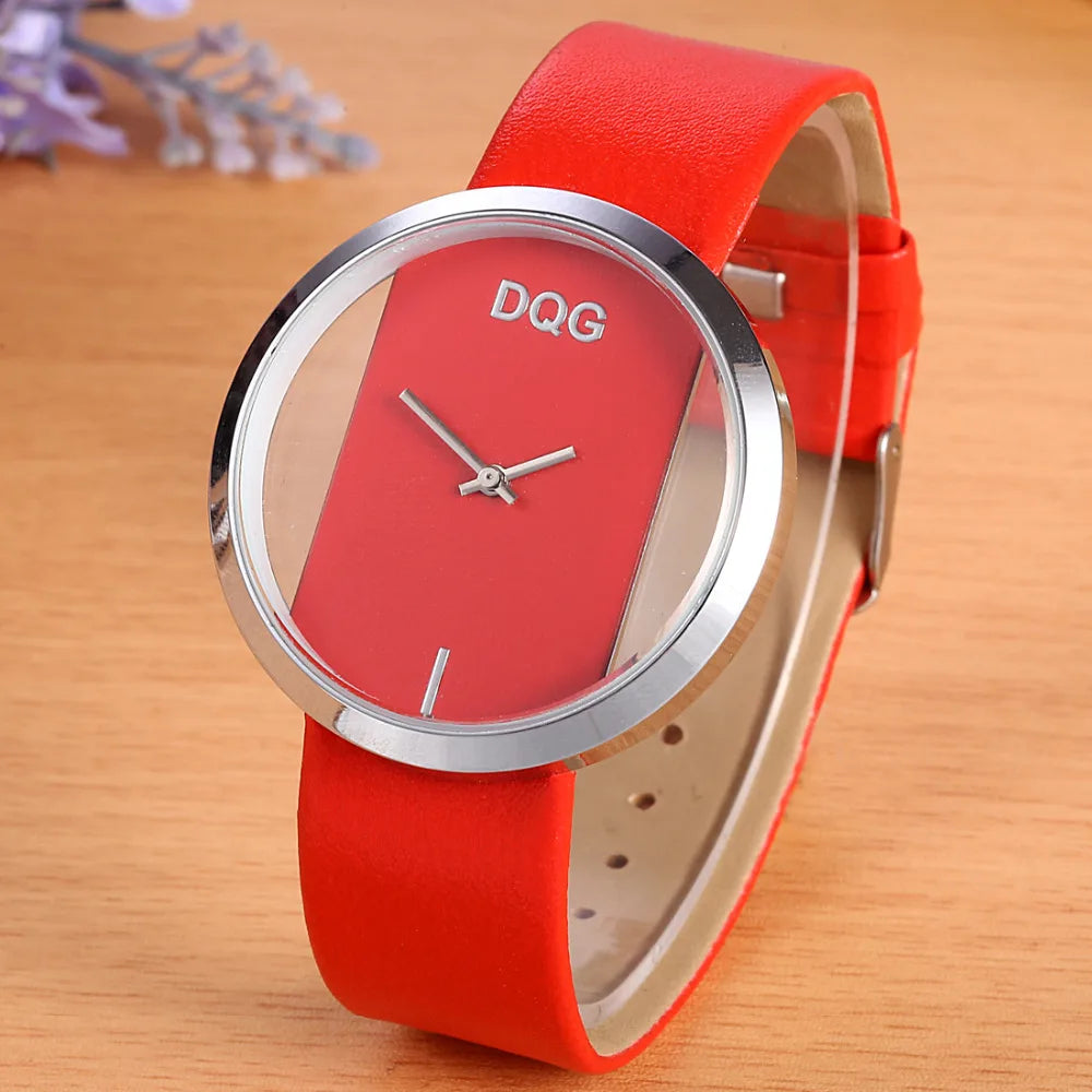 Women Watches 2025 Luxury Transparent Elegant Casual Quartz Watch Women Strap Relogios Feminino Ladies Wrist Watch Red Clock Hot