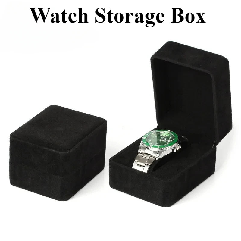 Watch Box Fashion Velvet Round Corner Smartwatch Clock Storage Case Jewelry  Accessories Business Packaging Boxes