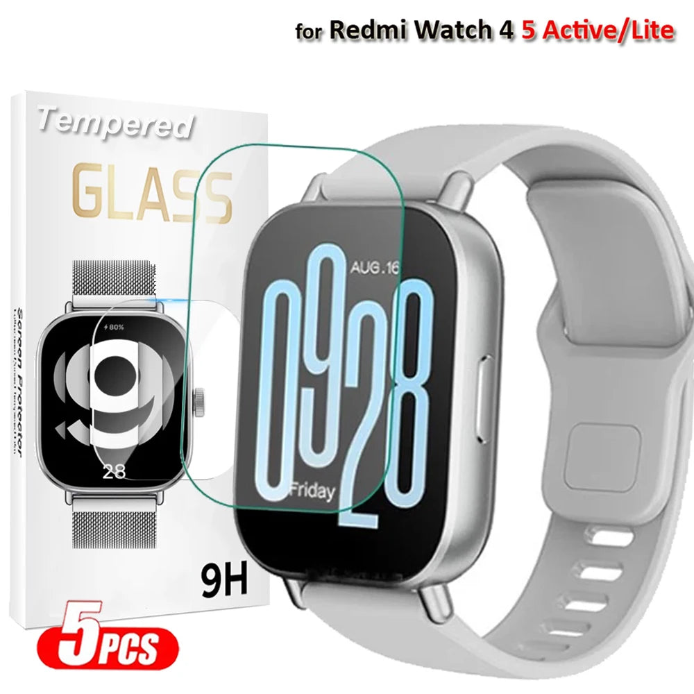 Tempered Glass Screen Protector For Xiaomi Redmi Watch 5 Active/Lite Accessories Protector Anti-Scratch For Redmi Watch 4 Glass